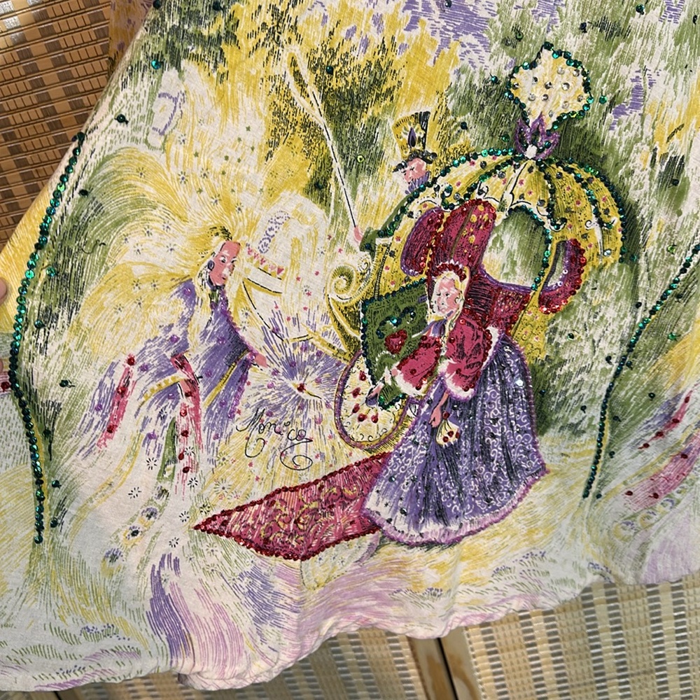 Christopher Fischer 100% Cotton Painted Victorian Cinderella Circle Skirt Medium - Picture 8 of 16